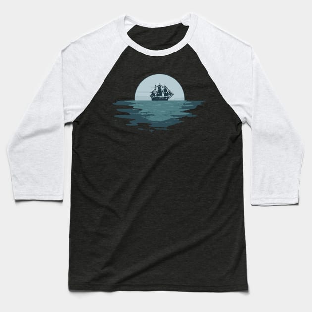 Bosun's Moon Baseball T-Shirt by LordNeckbeard